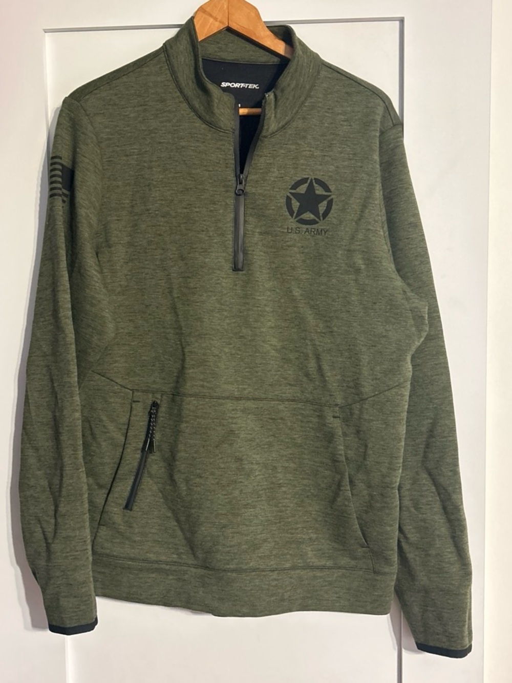Sport-Tek Olive Green U.S. Army Star Quarter-Zip Pullover
